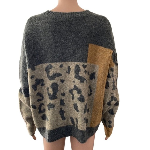 Leopard Patchwork Sweater - Gray and Gold - Picture 2 of 12